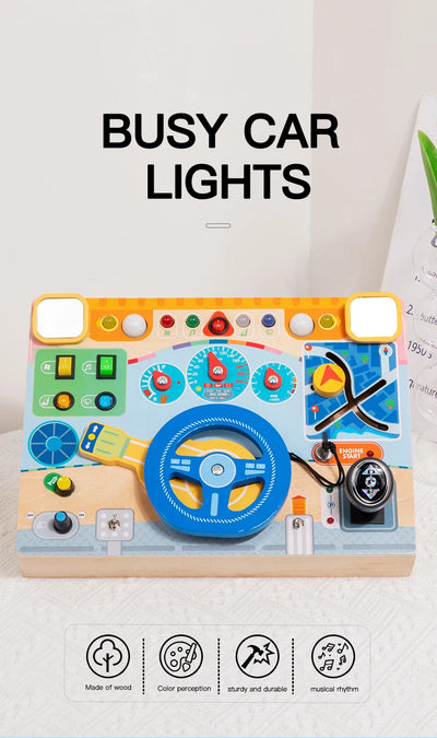 Wooden Pretend-Play Car Dashboard