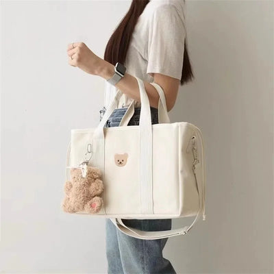 Diaper Tote Bag for Moms, White