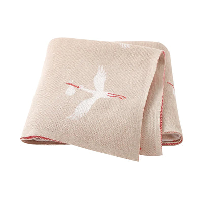 Cotton Knit Baby Blanket, 35 × 28 in