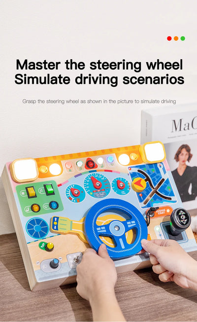 Wooden Pretend-Play Car Dashboard