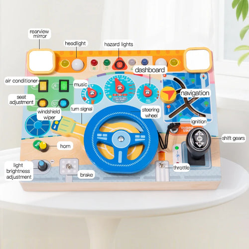 Wooden Pretend-Play Car Dashboard