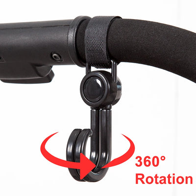 Stroller Hooks, 2-Pack, 360° Rotating