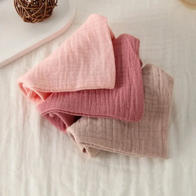Muslin Baby Washcloths, 6-Layer Cotton, 3 or 5 Pack, 3-pack, blush pink