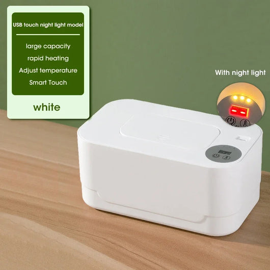 Baby Wipe Warmer with LED Display, USB, White