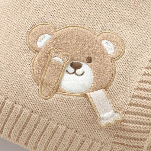 Knit Teddy Bear Baby Blanket