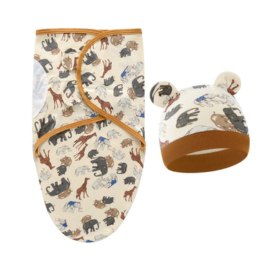 Cotton Swaddle Wrap with Hat