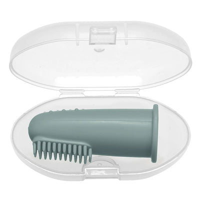 Baby Finger Toothbrush, Silicone, with Case, Teal