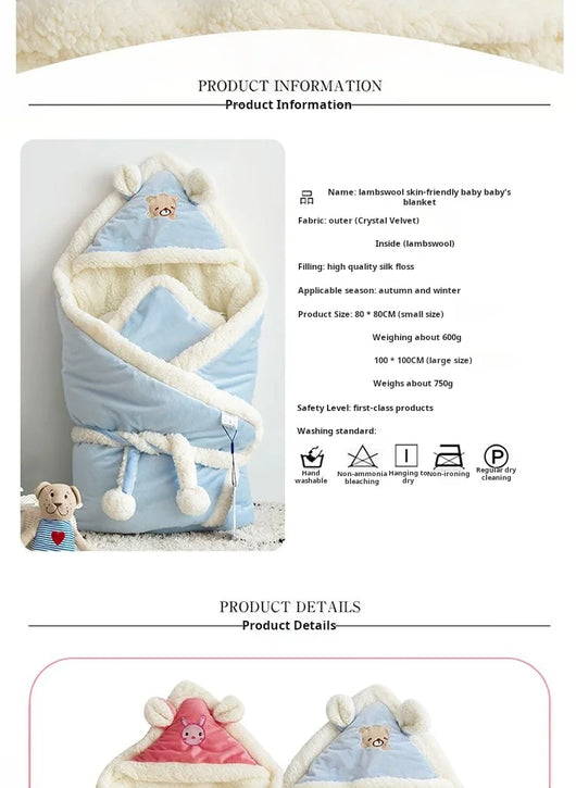 Hooded Winter Baby Wrap Blanket
