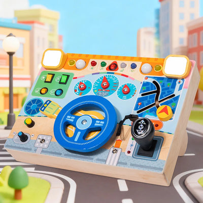 Wooden Pretend-Play Car Dashboard