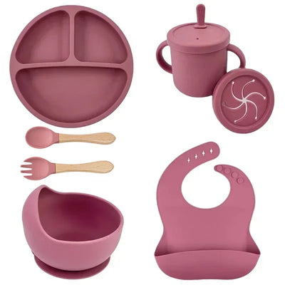 Silicone Baby Feeding Set, 6/7/9 Pieces