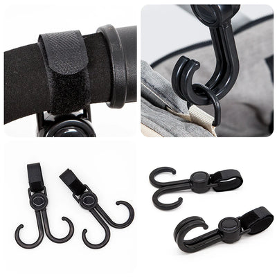Stroller Hooks, 2-Pack, 360° Rotating
