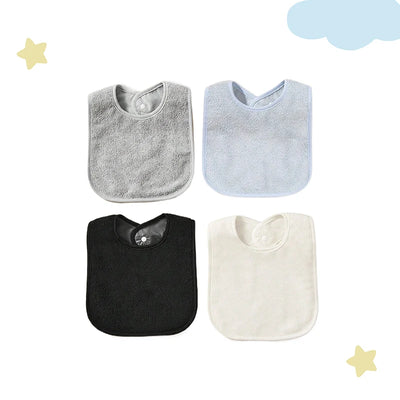 Waterproof Bandana Bibs, 3 or 4 Pack, 4-pack, grey & cream