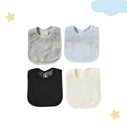 Waterproof Bandana Bibs, 3 or 4 Pack, 4-pack, grey & cream