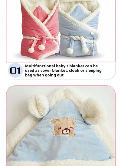 Hooded Winter Baby Wrap Blanket