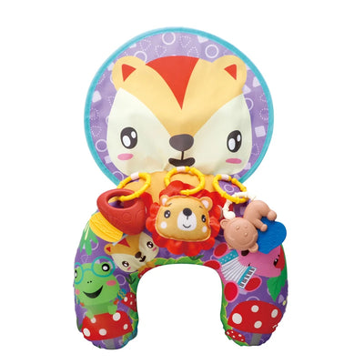 High-Contrast Tummy Time Pillow with Toys