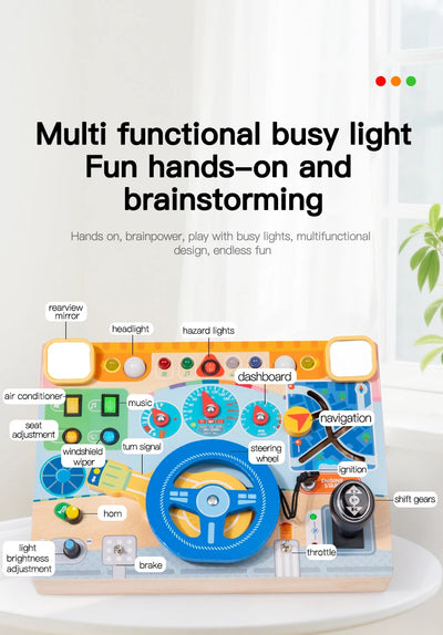Wooden Pretend-Play Car Dashboard