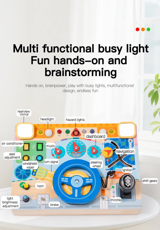 Wooden Pretend-Play Car Dashboard