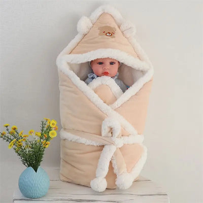 Hooded Winter Baby Wrap Blanket