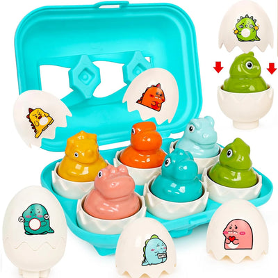 Color & Shape Matching Eggs Toy, 12 Pieces