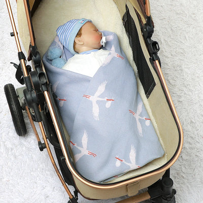 Cotton Knit Baby Blanket, 35 × 28 in