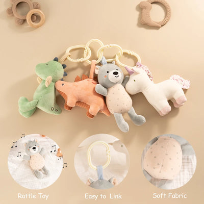 Plush Hanging Animal Rattle for Strollers