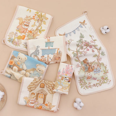 Long Muslin Burp Cloth with Storybook Print, product photo 2