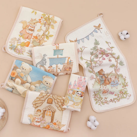 Long Muslin Burp Cloth with Storybook Print, product photo 2