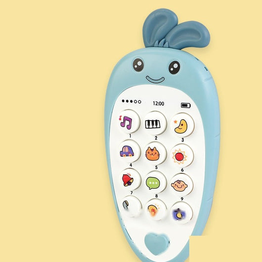 Baby Phone Toy with Music, Lights and Teether - Blue carrot