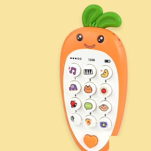 Baby Phone Toy with Music, Lights and Teether - Orange carrot