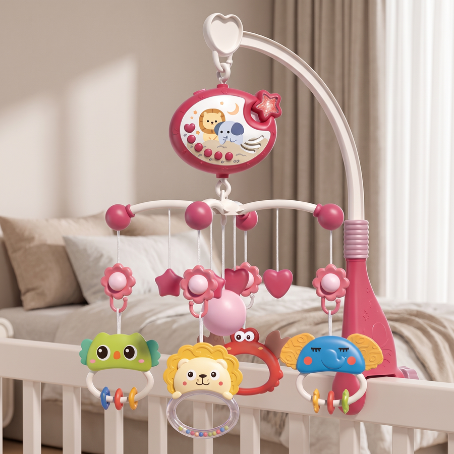 Musical Crib Mobile with Night Light Projector