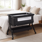 3-in-1 Bedside Bassinet with Canopy and Wheels