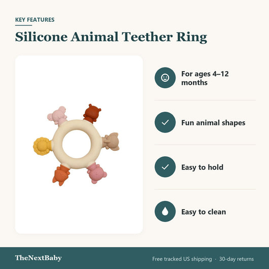 Silicone Animal Teether Ring - key features